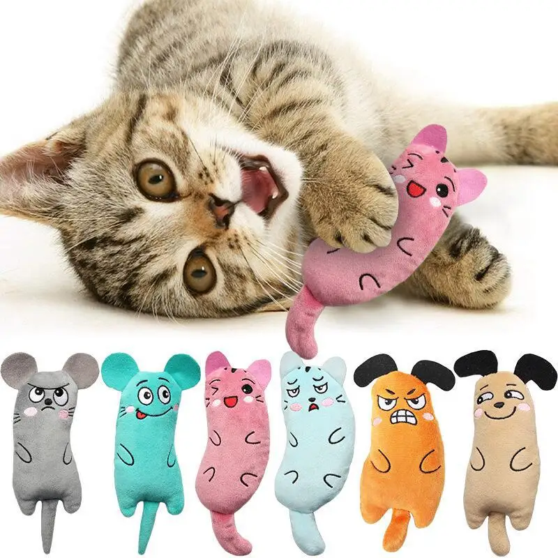 

2pcs Cute Cat Toys Funny Interactive Plush Cat Toy Mini Teeth Grinding Catnip Toys Kitten Chewing Squeaky Toy Pets Accessories