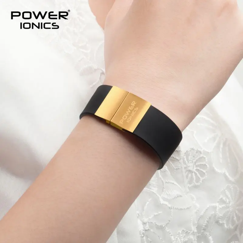 Фото Оригинальный POWER IONICS Trend Black Technology с отрицательными ионами, спортивный водонепроницаемый браслет для здоровья №4