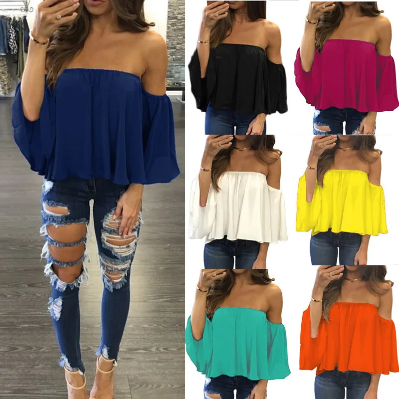 

2023Chest wrap line neck long sleeve chiffon sexy top loose T-shirt