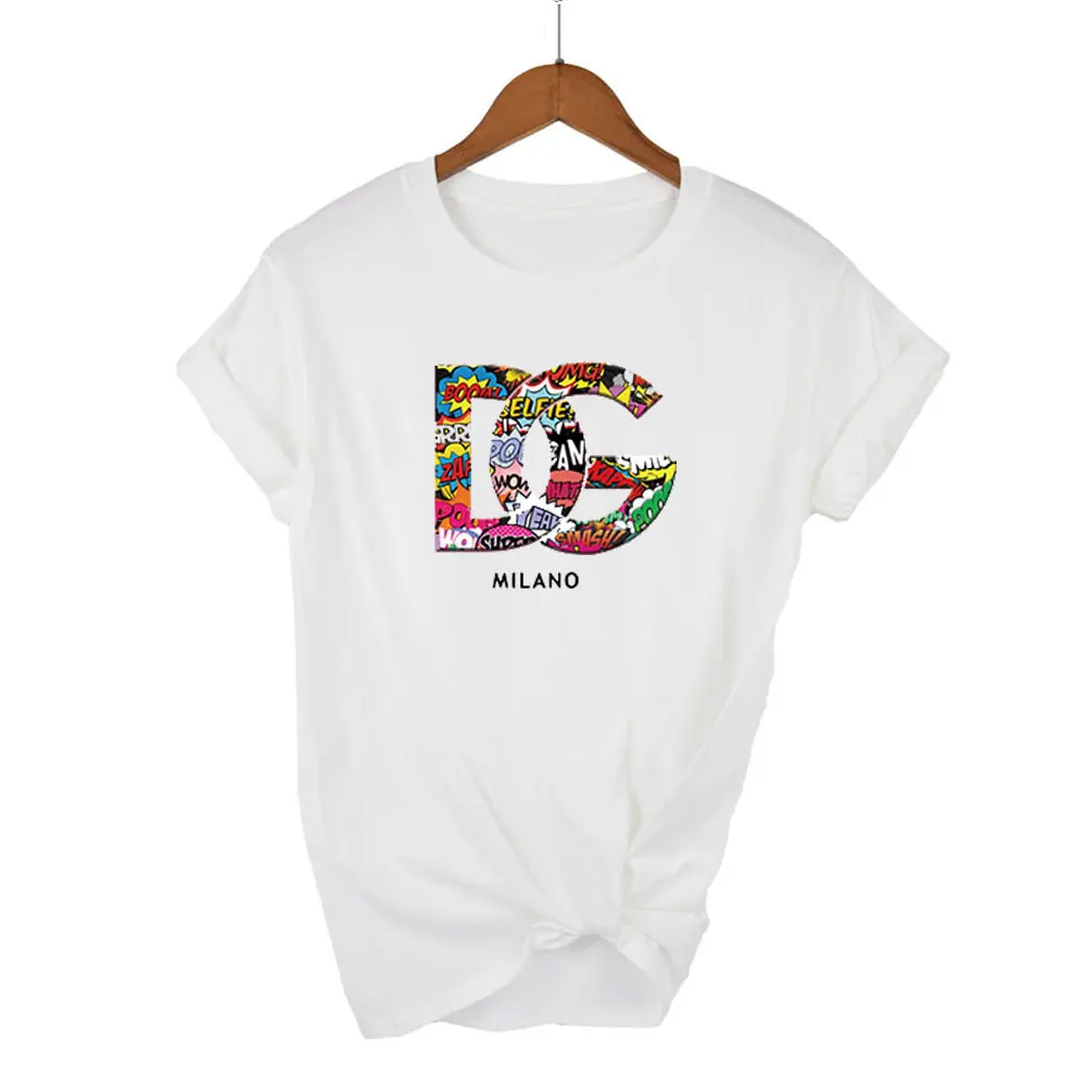 

2023 summer new oversized cotton women's T-shirt short sleeve alphabet graphic print Y2k luxury brand top men's women's clothin