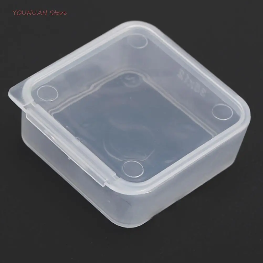 

Top Ontmoette Deksel Kleine Vierkante Plastic Helder Transparant Collection Container Case Opbergdoos Coin Capsules Houders