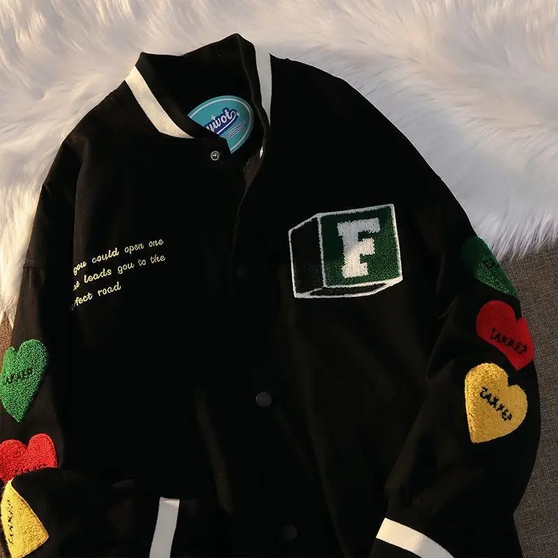 

Varsity Jacket Men Hip Hop Baseball Jacket Coat Letter E F Embroidery Patchwork Oversized Streetwear Bomber College Jacket Punk