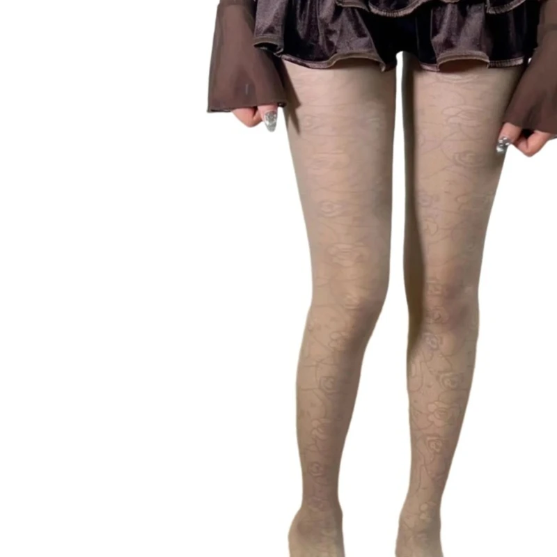 Женские элегантные чулки во французском стиле жаккардовые шелковые колготки с