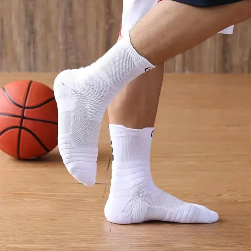 Men's Socks Compression Stockings Breathable Basketball Sports Cycling Socks Moisture Wicking High Elastic Tube Sport Sock 1Pair