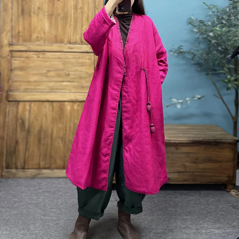 Зимний высококачественный льняной однотонный традиционный классический