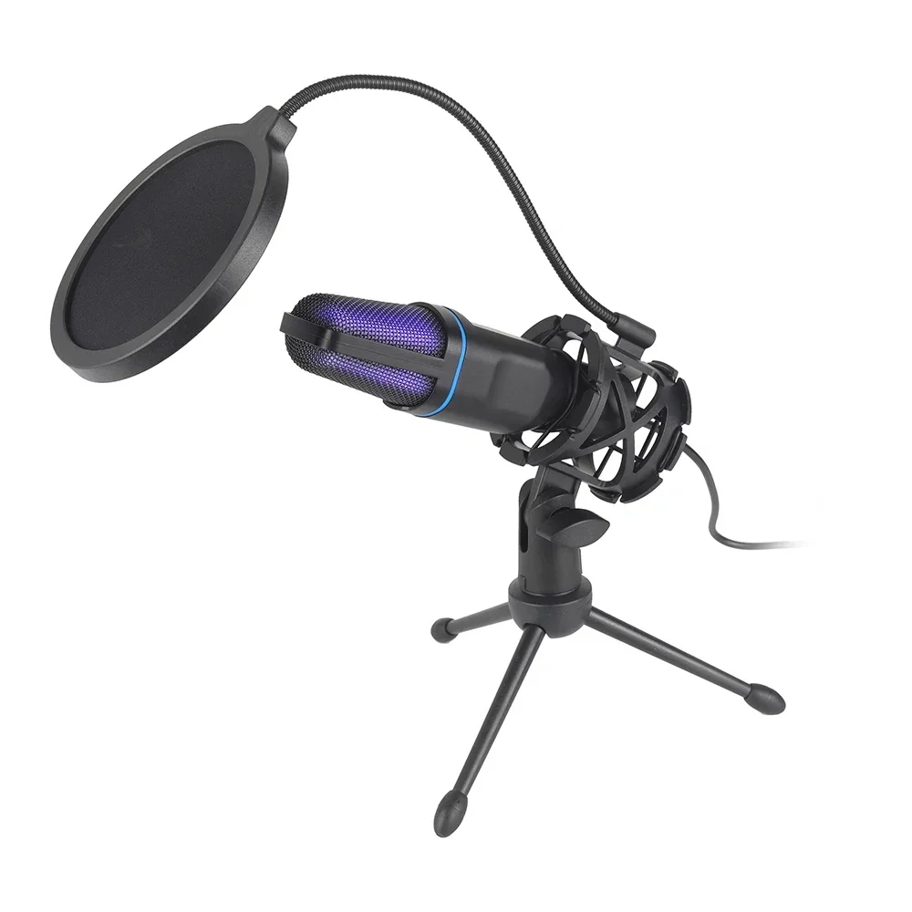 Профессиональный микрофон RGB USB-микрофон конденсатор проводной игровой для