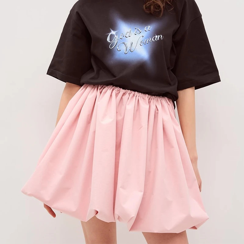 Повседневные однотонные мини-юбки из пузырьков Женская мода 2024 летние