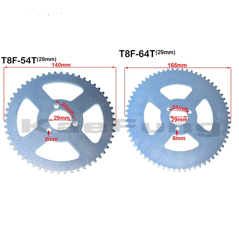 

T8F 54T 64T 29mm Inner Diameter 54 64 Tooth Rear Chain Sprocket plate For 47cc 49cc Pocket Bike Mini Moto Quad ATV