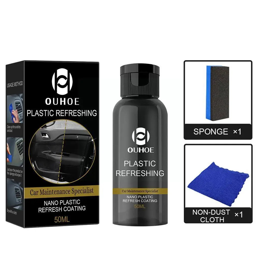 

30/50ml Car Maintenance Specialist Plastic Refresh Refurbish Cleaner Cleaning Towel Products Restorer Sponge Coating A M7s0