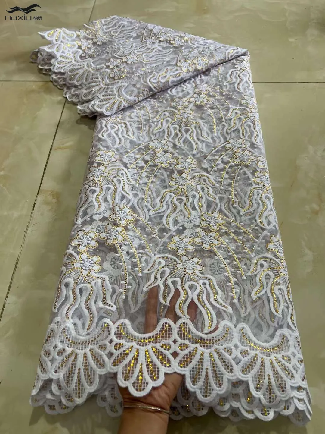 

Madison, белые новейшие нигерийские кружева, ткани высокого качества, тюль, африканский гипюр, кружевная ткань, Свадебный Африканский шнур, кру...