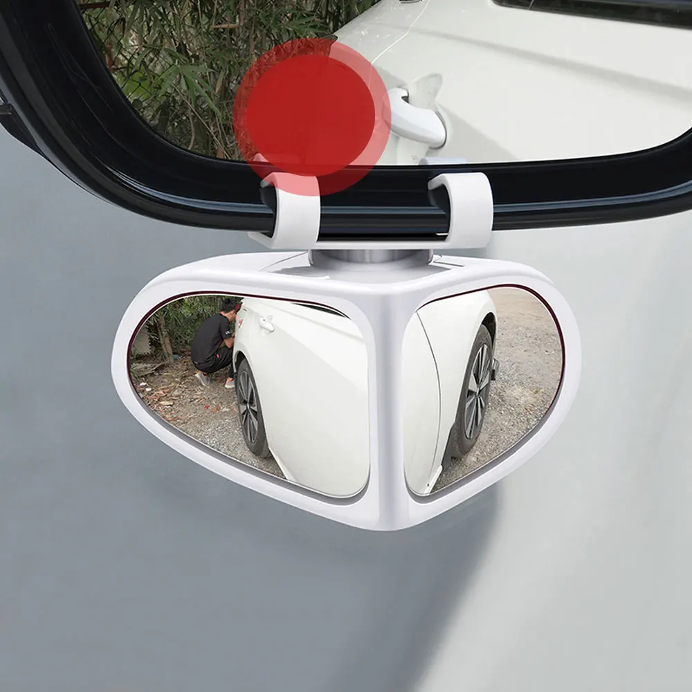 

2pcs Car Parts Car Blind Spot Mirror Double-Sided Mirror 360 Degree Adjustable Front Wheel Auxiliary Rearview Wide Angle Mirror