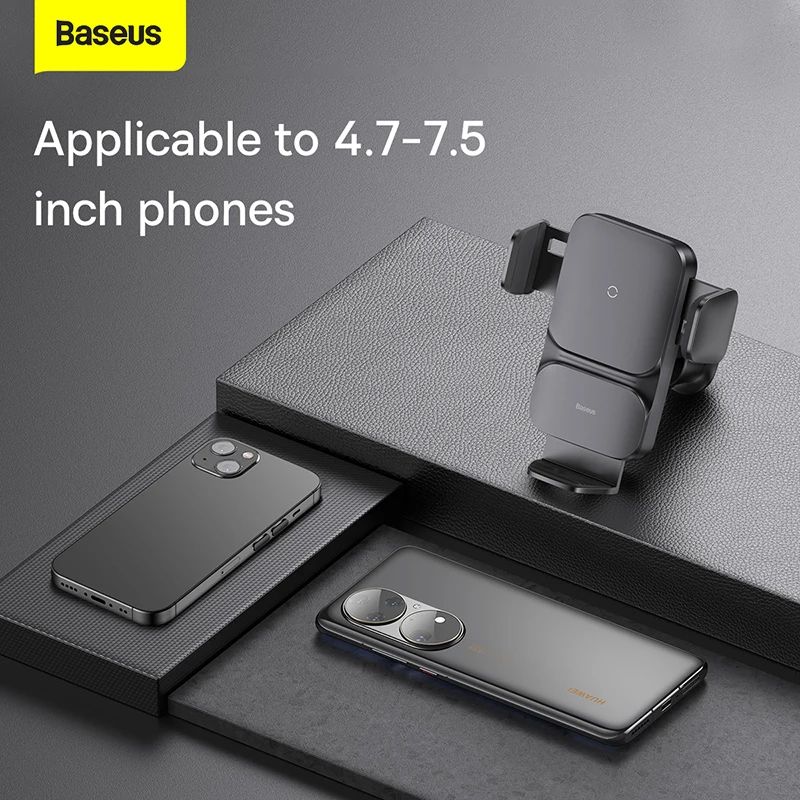 baseus qi 15w wireless car phone charger holder mount bracket fast charging holder for samsung iphone car phone holder mount free global shipping