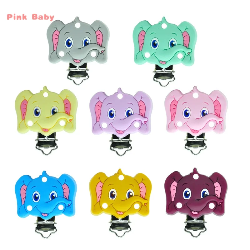 

4Pcs Baby Pacifier Clip Holder Soother Pacifier Cartoon Animal Shape Infant Teether Beads DIY Nipple Chain Accessories BPA Free