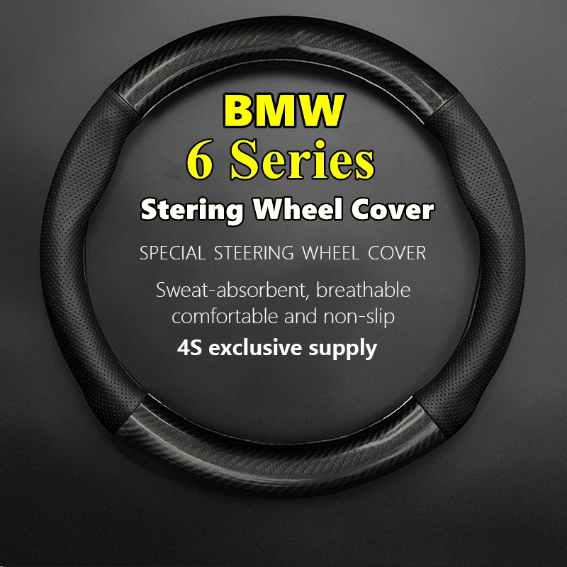 

PU Microfiber For BMW 6 Series Steering Wheel Cover Leather Carbon Fiber Fit 650i 640i Gran Coupe Xdrive 2013 2016