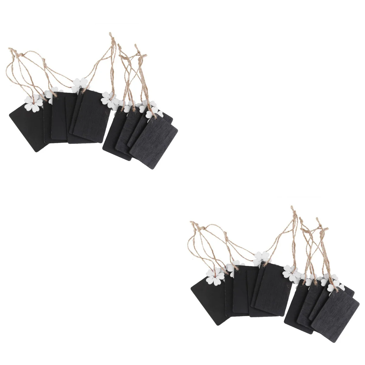 

20 pcs Mini Rectangular Hanging Wooden Blackboard Gift Tags (White Flower)