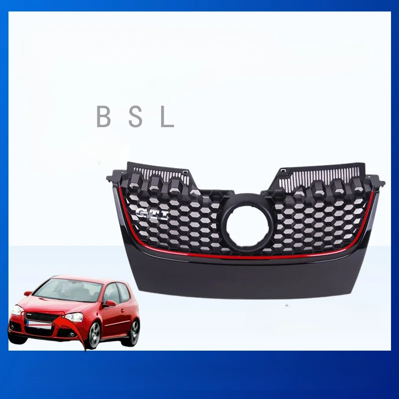 

Bumper Grille ABS Vehicle Fitting Anti-shake Front Grilles Auto Supply Red Line Protection Replacement for Golf 5 GTI Grille