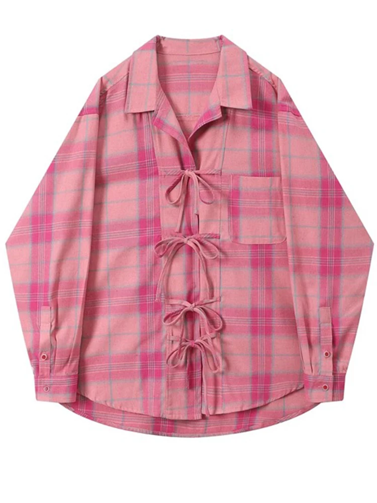 Женская винтажная рубашка в клетку