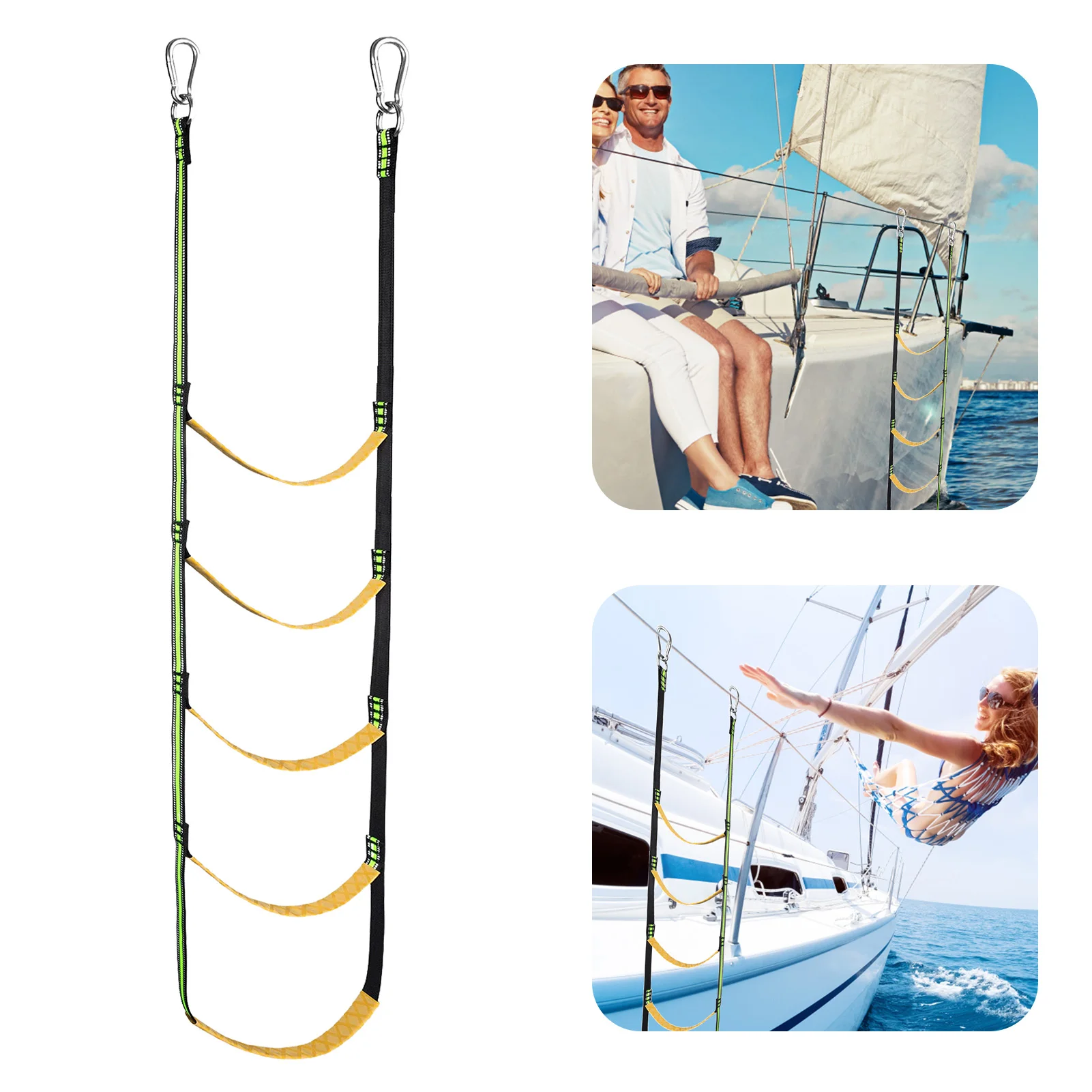 

Kayak Auxiliary Ladder Safe Reliable Rubber Boat Pure Nylon Belt Ladder Rope Ladder For Iatable Boat Kayak Motorboat Canoeing