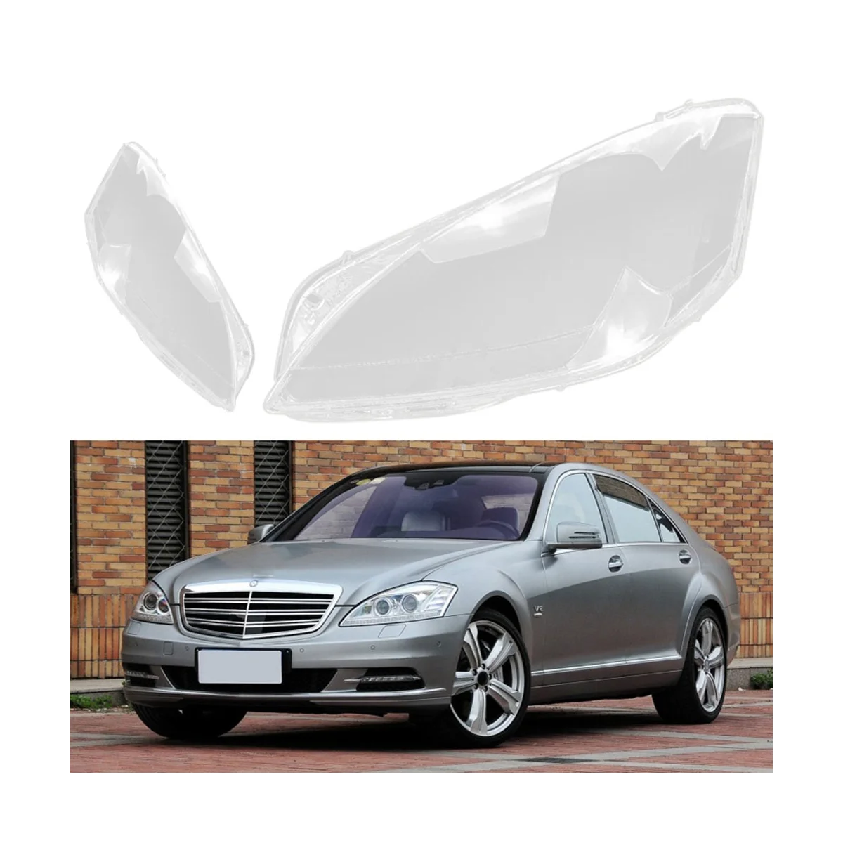Защитное стекло для левой фары S-Class W221 S280 S300 S350 S500 2010-2013