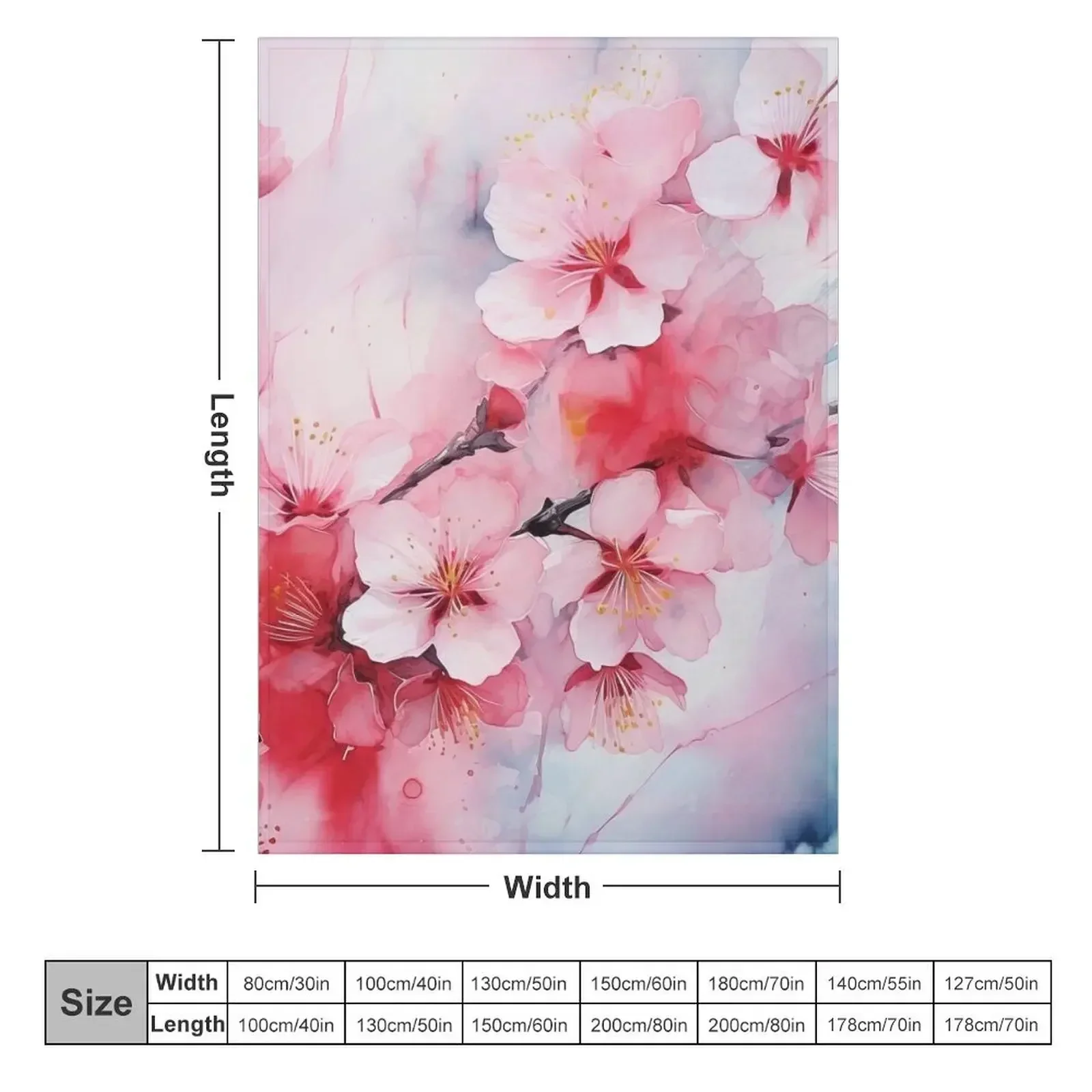 Sakura Reverie: абстрактное акварельное искусство для цветочных энтузиастов одеяло в