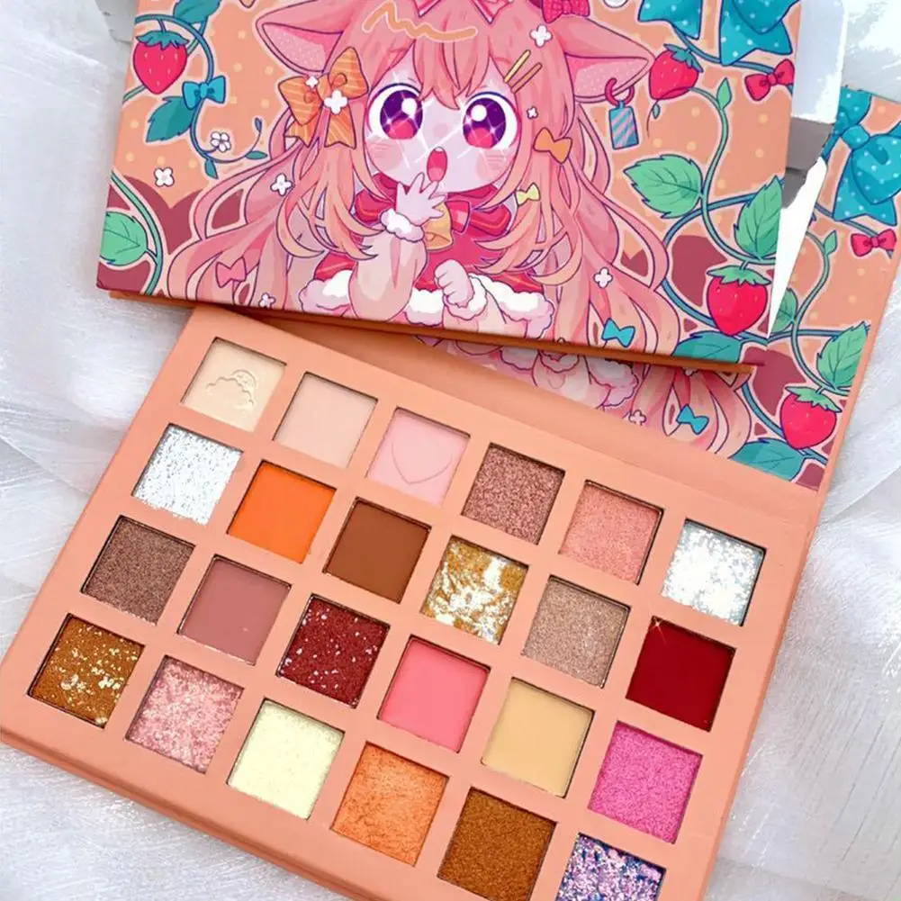 

24 Colors Strawberry Girl Eyeshadow Palette Glitter Earth Eyeshadow Palette Waterproof Beauty Color Pearlescent Beginner Ko E4O6