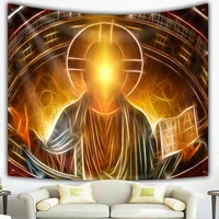 psychedelic angels christian church fresco tapestry bohemian religious belief tapestries bedroom living room decor wall hangings