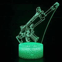 3d game setup rifle led night lights usb neon gamer lights table lamp cs gaming desk bedroom room decor for boys birthday gift