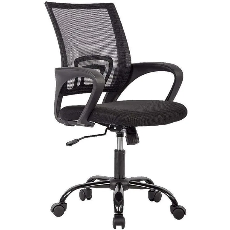 

Офисное кресло руководителя, эргономичное, с подлокотником и поддержкой поясницы, сетка и пена (черного цвета)
