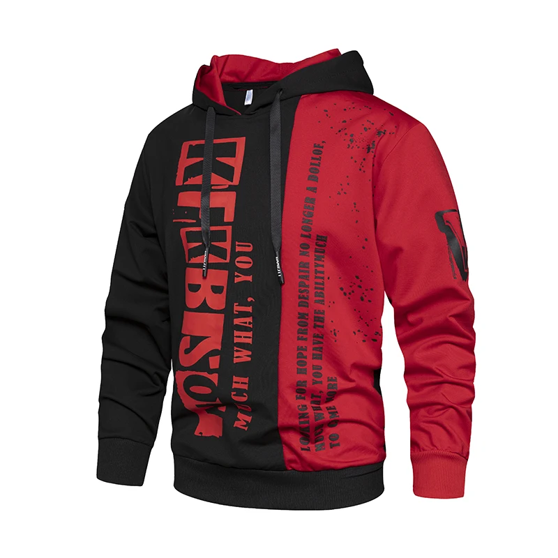 

2022 Streetwear Retro Graphic Print Red Mens Hip Hop Hoodies Pullover Vintage Clothes Women Letters Hooded Sweatshirt Sportswear
