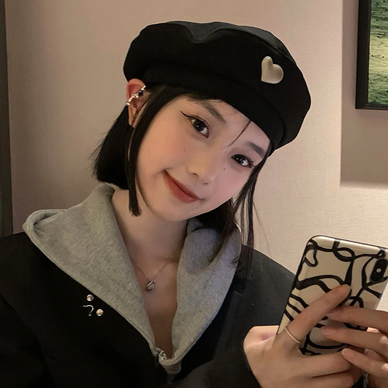 Хлопковые женские береты зимние шапки винтажная Кепка в французскую клетку