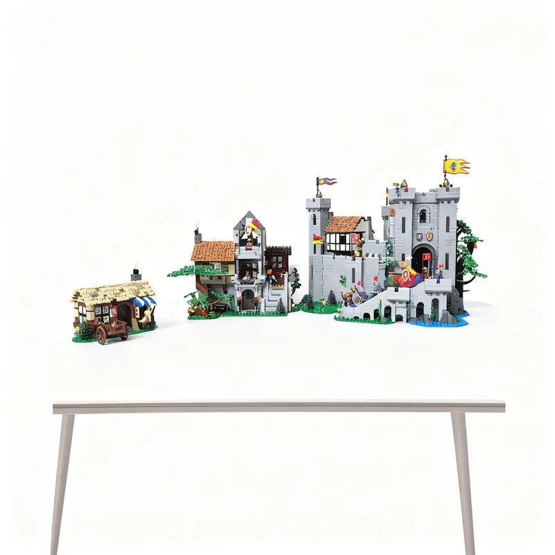 Фото 2371 деталь MOC: Замок Барона, Модель Рыцарского Замка, Конструктор, Рождественский Подарок, Идея для творчества, Образовательная игрушка, Сделай Сам №3