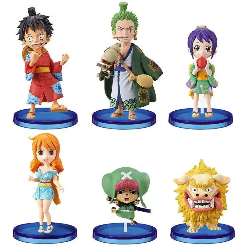 

6Pcs Anime One Piece Figure Q Version Luffy Zoro Nami Kurozumi Tama Action Figures PVC Collection Model Toys For Kids Gift