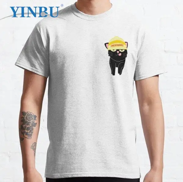 

Out of service black cat YINBU Brand graphic funny t shirts for men
