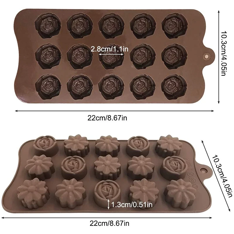 Rose Flower Heart Chocolate Mold Waffle Alphanumeric Applicable Candy Ice Cube Jelly Handmade Soap Cake Decoration Baking | Дом и сад