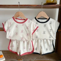2022 sweet newborn baby fashion pineapple short sleeves tops girl tees and soft comfortable cotton shorts set infant cute suit