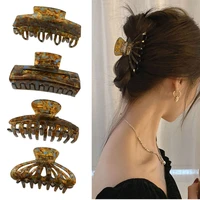 fashion large acrylic marble hair claw acetate hair clip hairpins for women girls hair crab clamp hair accessories headwear