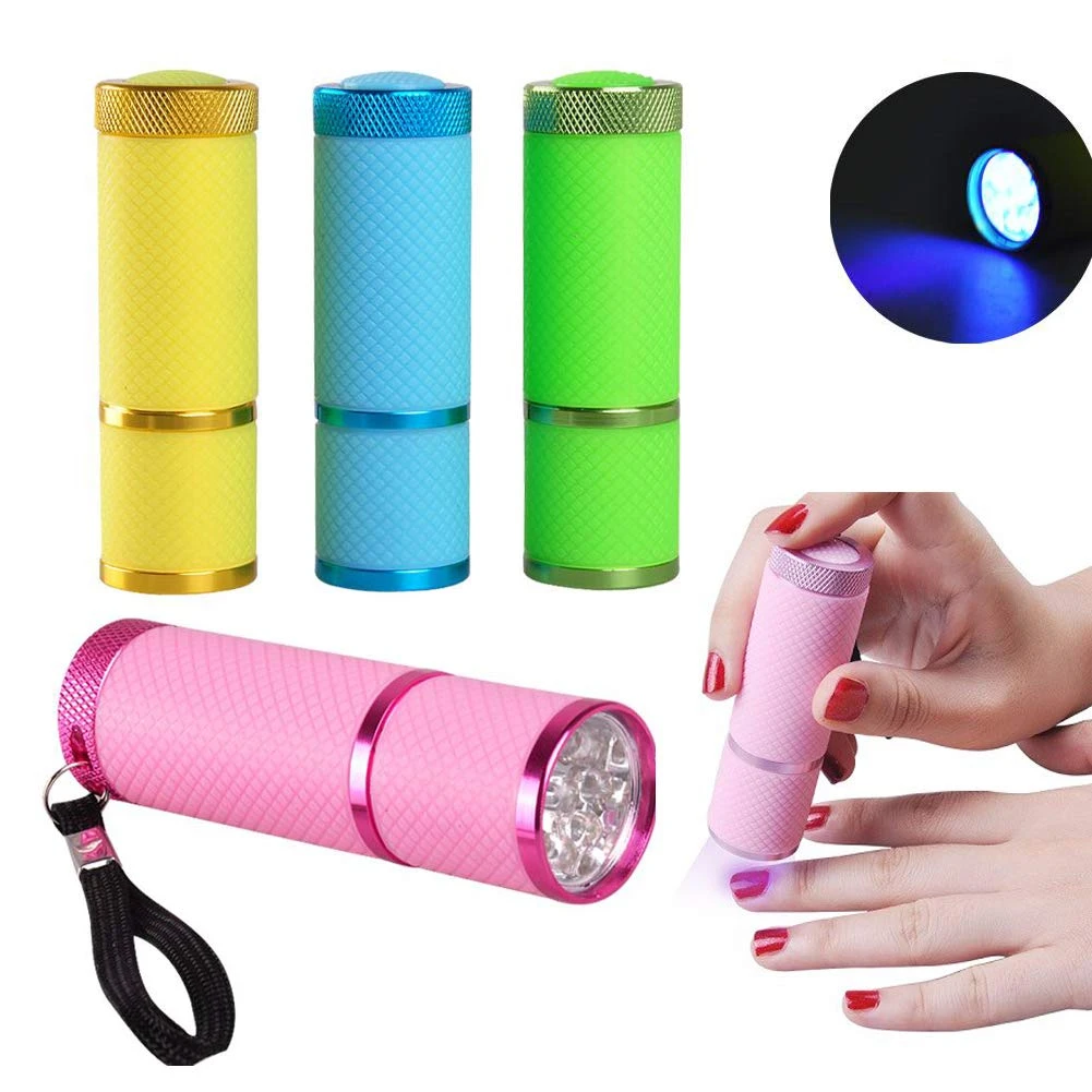 

New Gel Curing Lamp Nail Polish Cure Light Mini Fast Nail Dryer 9 Led Uv Light Flashlight New Hand-held Mechanical Tools