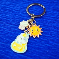 fashion cake cat kitten keyring sun keychain animal gift colorful special lovely cute cartoon backpack car pendant unisex dk0013