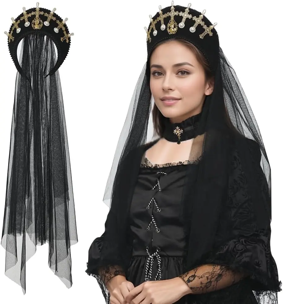 Фото FAD-4U Anne Boleyn Hat Tudor Gable Кепка с капюшоном Елизаветинский головной убор Ренессансный костюм Головной убор для женщин Косплей Вечеринка №3