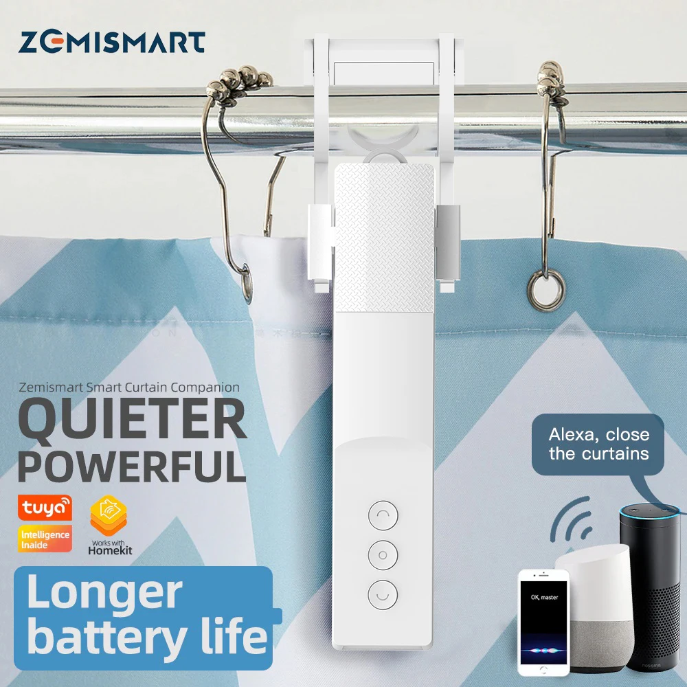 Двигатель Zemismart TUYA Zigbee для штор умный электрический привод занавесок с U-образным