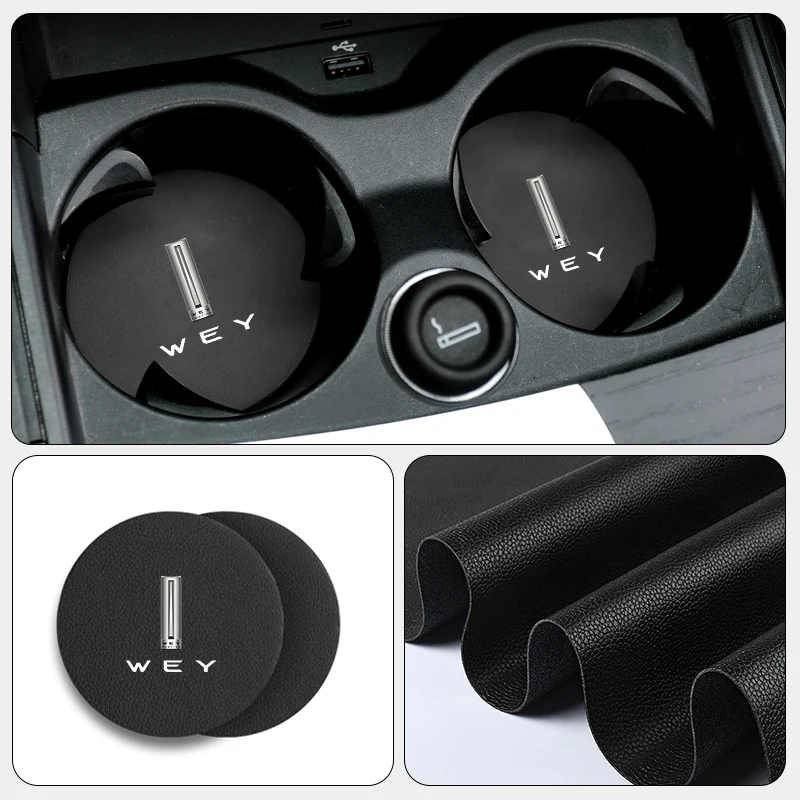 2 шт. автомобильные кожаные подставки для воды Противоскользящие коврики