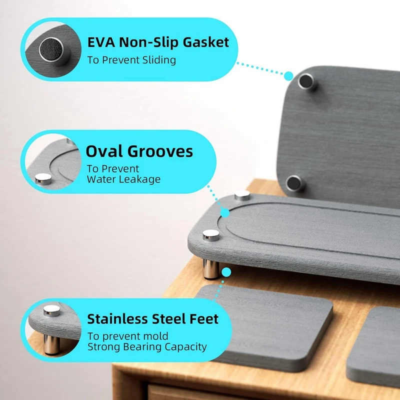 Быстросохнущий органайзер для кухонной раковины поднос под диатомит прочный