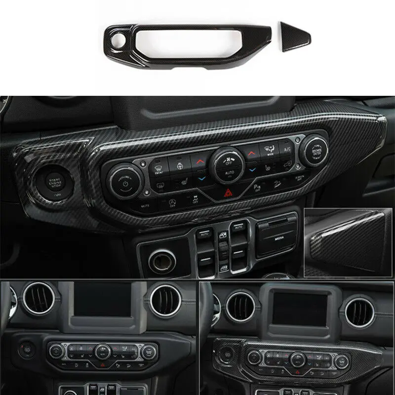 

ABS Carbon Fiber Air Conditioning Control Panel For Jeep Wrangler JL 2018-2020