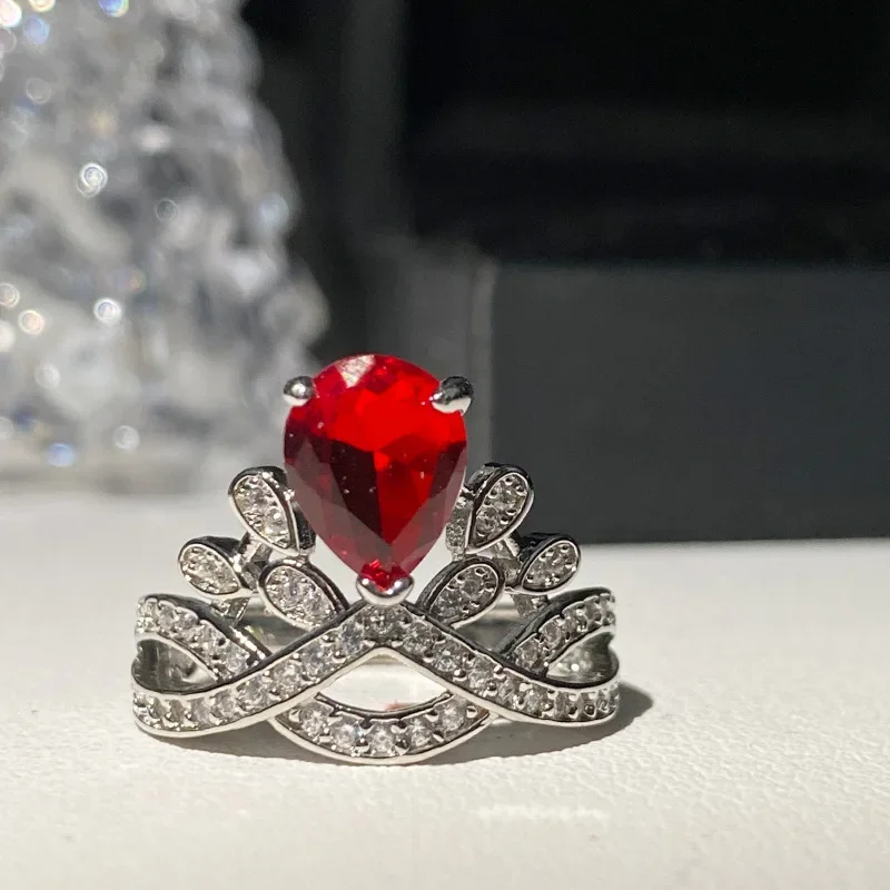 Высококачественное роскошное кольцо MDLFES Moissan Diamond Style с имитацией рубиновой