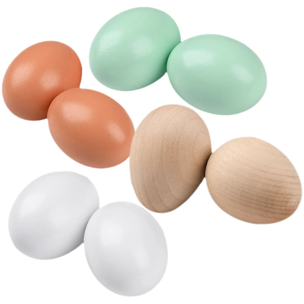 

8pcs Fake Eggs DIY Wood Craft Eggs Wooden Eggs For Painting Craft Eggs Eggs Wood Egg Ornament