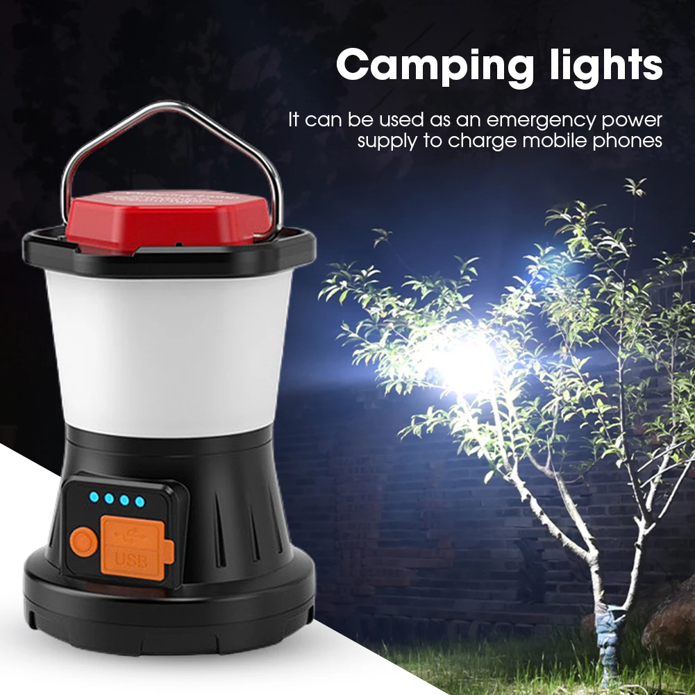 

LED Camping Lamp 300LM USB Rechargeable Emergency Lighting 3 Modes 1500mAh Outdoor Power Bank for Hiking Night Fishing