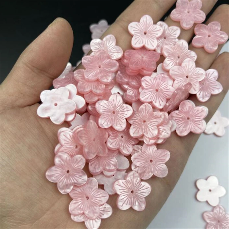 20Pcs/Lot Acetic Acid 20MM Pink Flower Beads Torus Petals Spacer Beads Charm Connectors Diy Hair Jewelry Making Resin Acessories
