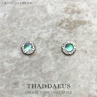 abalone mother of pearl studs earrings bohemia gift 925 sterling silver jewerly for women