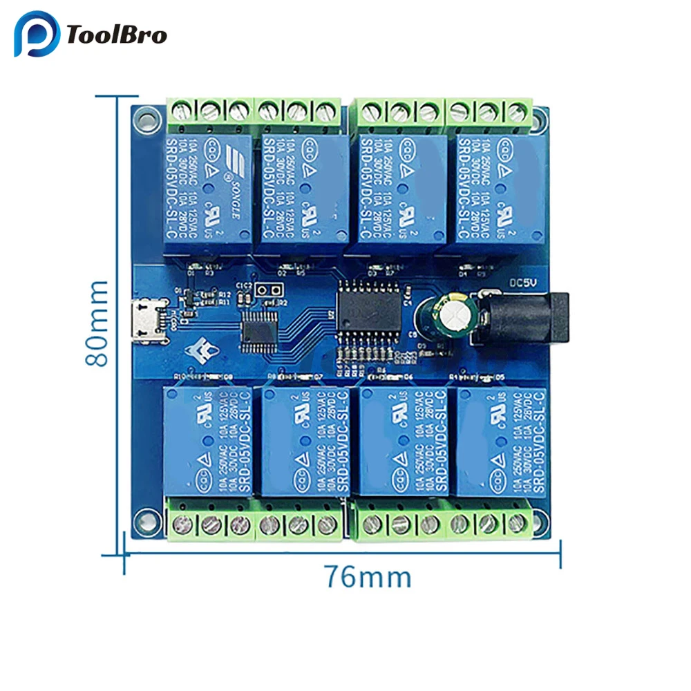 

HID Driveless USB Computer Intelligent Control Switch 8CH 5V Relay Module