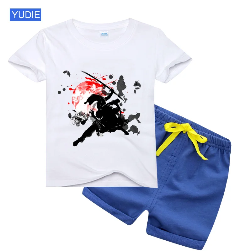 Summer Baby Boys Girls Cartoon T Shirt + Shorts Set Clothes Kids Cute Taekwondo Cartoon 2pcs Children Pajamas Girls Clothing Set